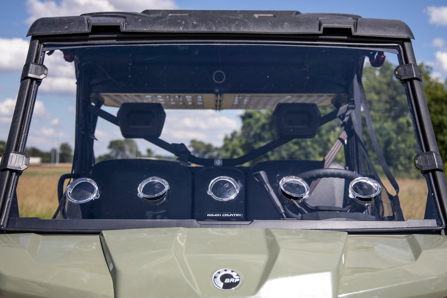 Rough Country Full Windshield - Vented - for Can-Am Defender HD 8/HD 9/HD 10