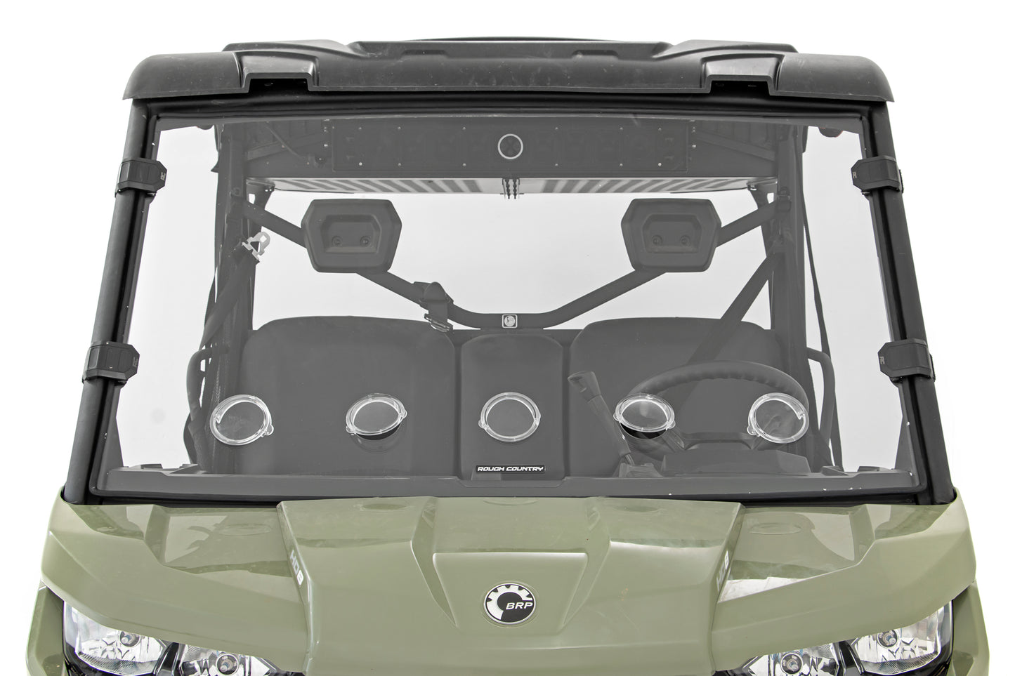 Rough Country Full Windshield - Vented - for Can-Am Defender HD 8/HD 9/HD 10