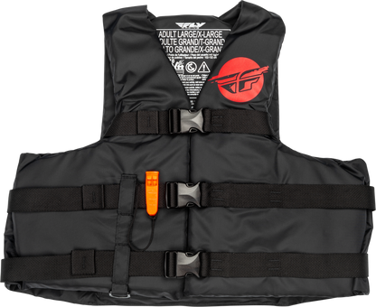 Fly Racing Nylon Flotation Life Vest - 221-30410 - Black/Red