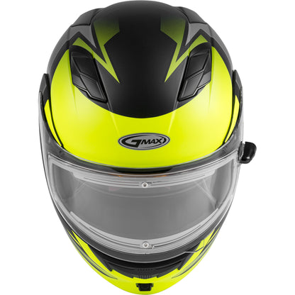 GMAX MD-01S Descendant Modular Dual Lens Electric Shield Snow Helmet - Matte Black/Hi-Vis - E72-6291