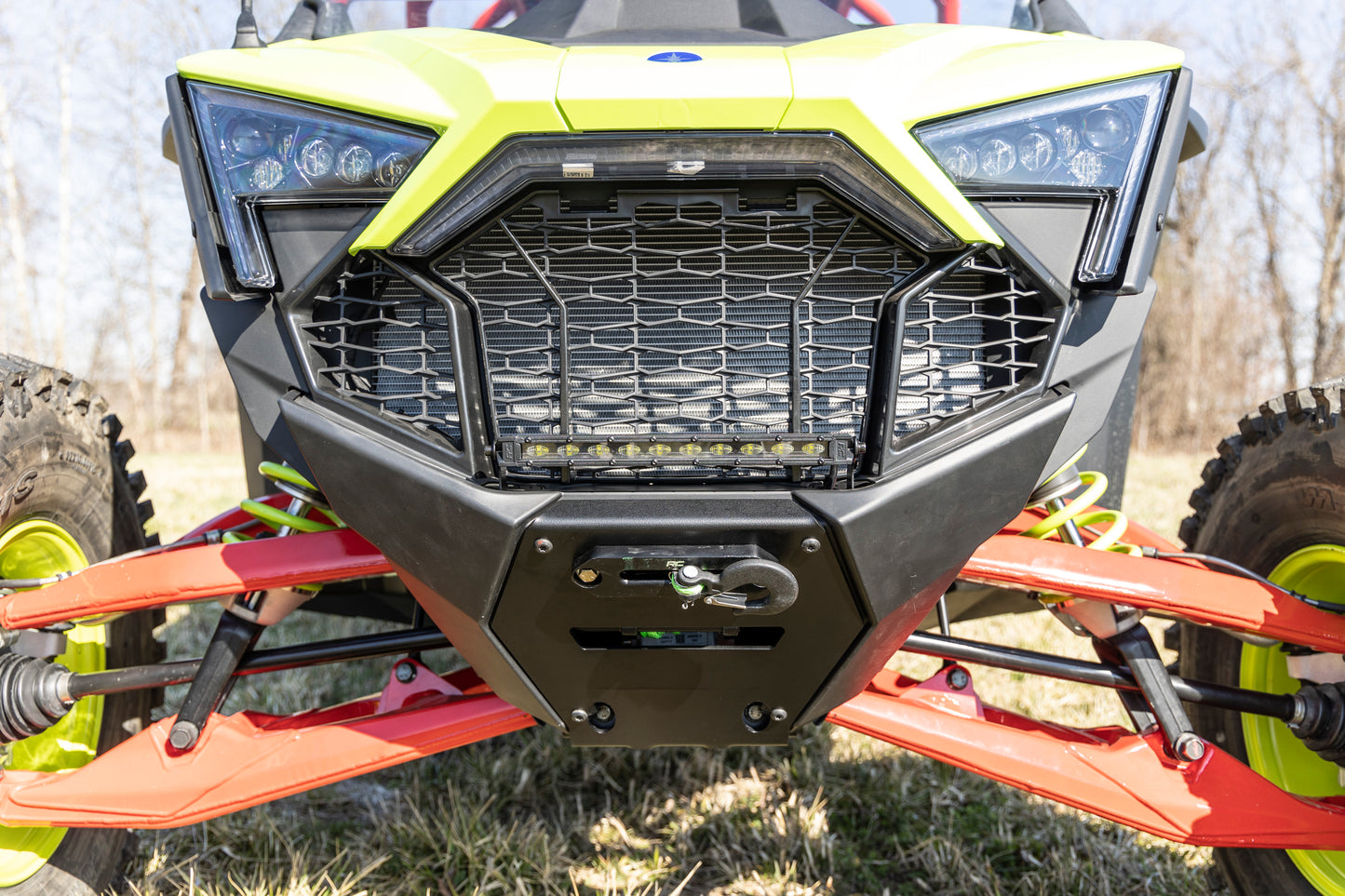 Rough Country Winch Mount with 10" Integrated LED Light Bar for Polaris RZR Pro R