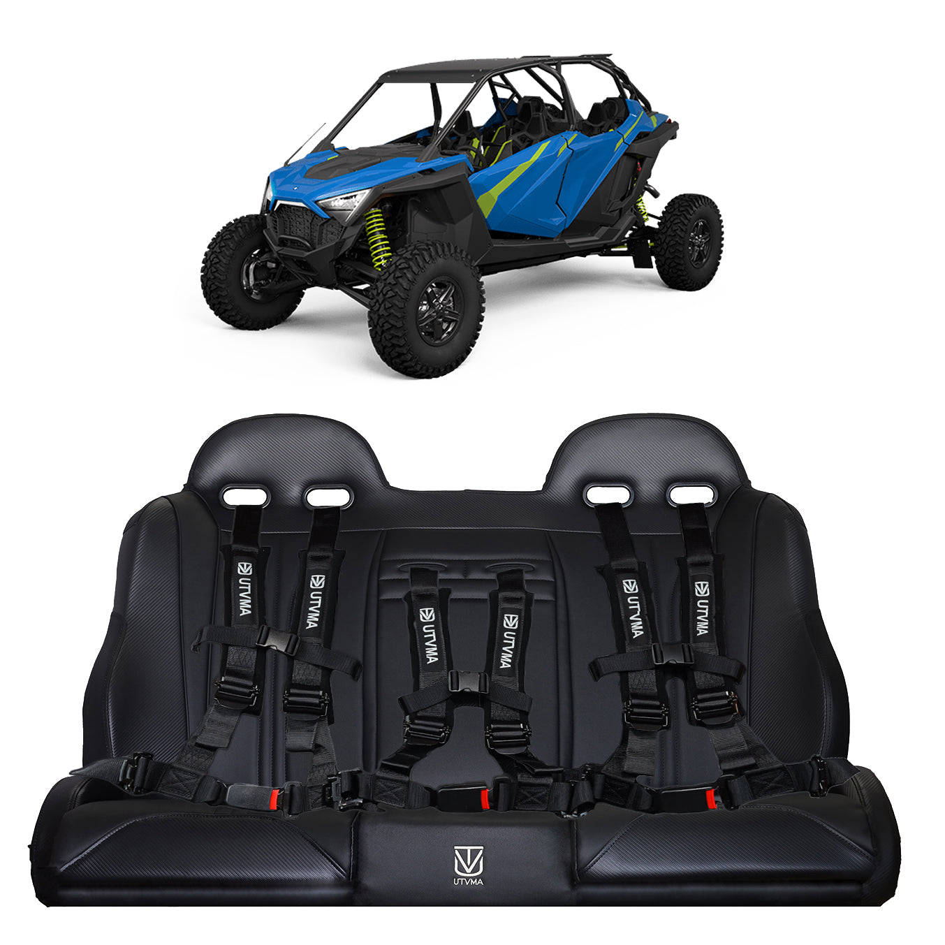 RZR 4 PRO (Turbo R, Pro R, Pro) Rear Bench Seat W Harnesses (2020-2025)