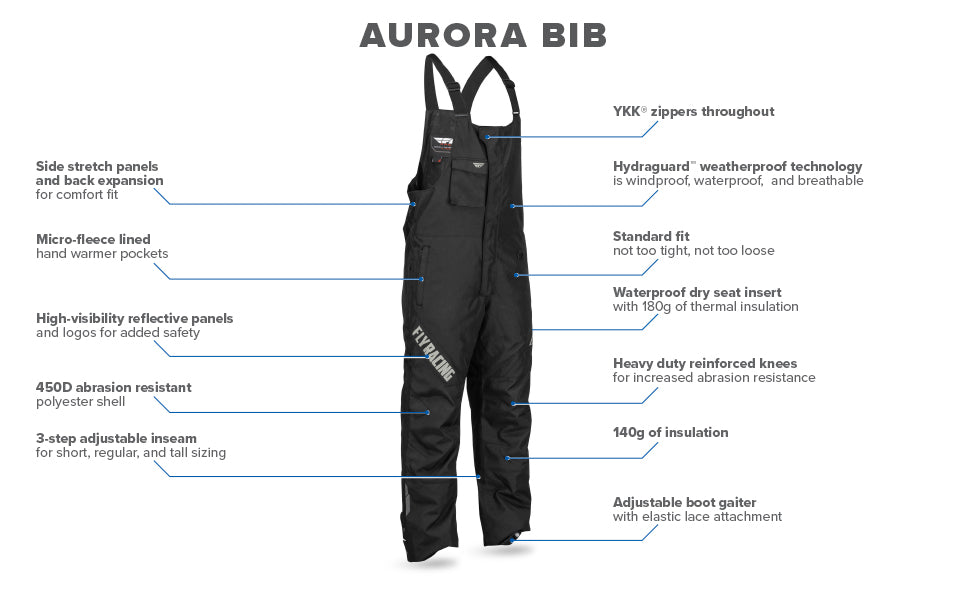 Fly Racing Aurora Jacket/Bib Combo - Black - 470-4122-470-4400