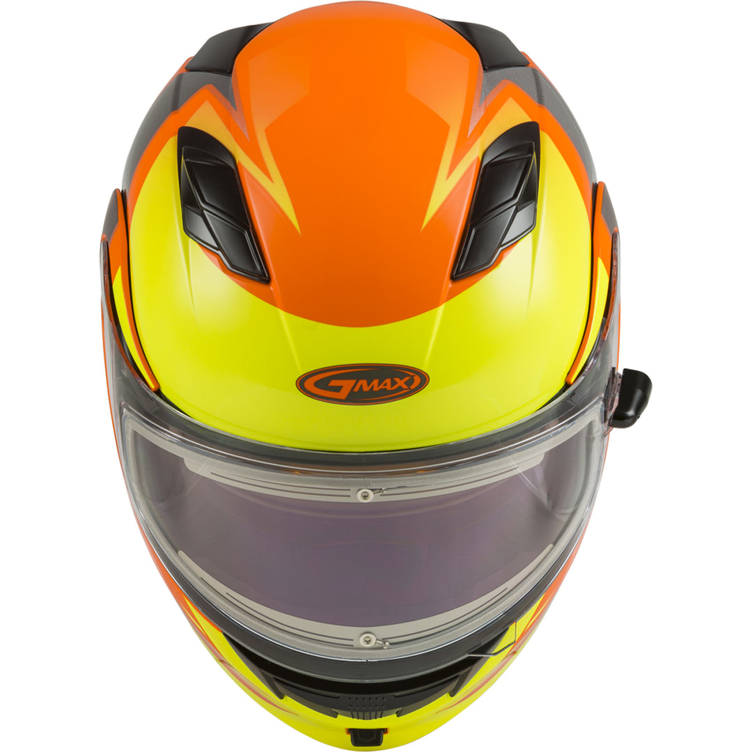 GMAX MD-01S Modular Electric Shield Snow Helmet (Neon Orange/Hi-Vis, Small)- E72-6295S