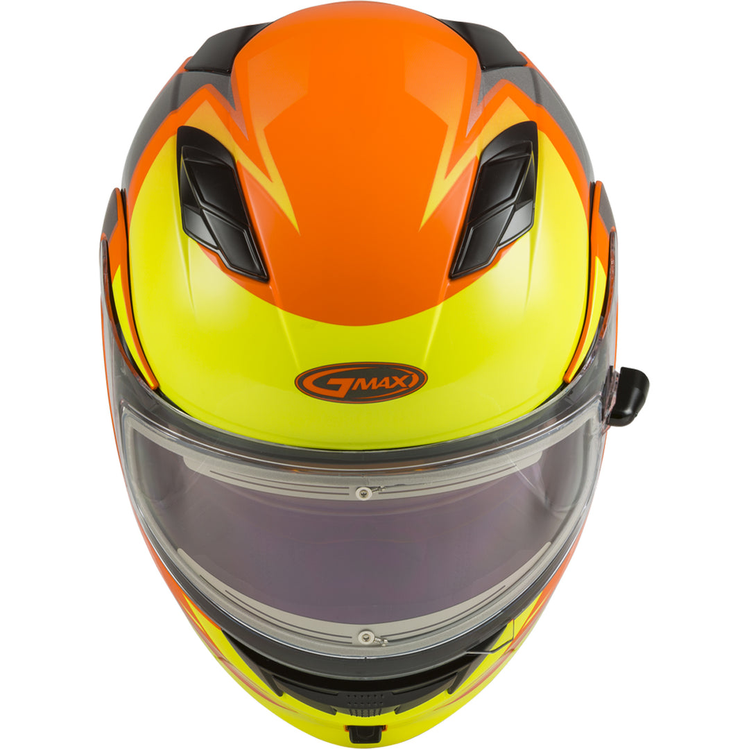GMAX MD-01S Modular Electric Shield Snow Helmet (Neon Orange/Hi-Vis, Medium)- E72-6295M
