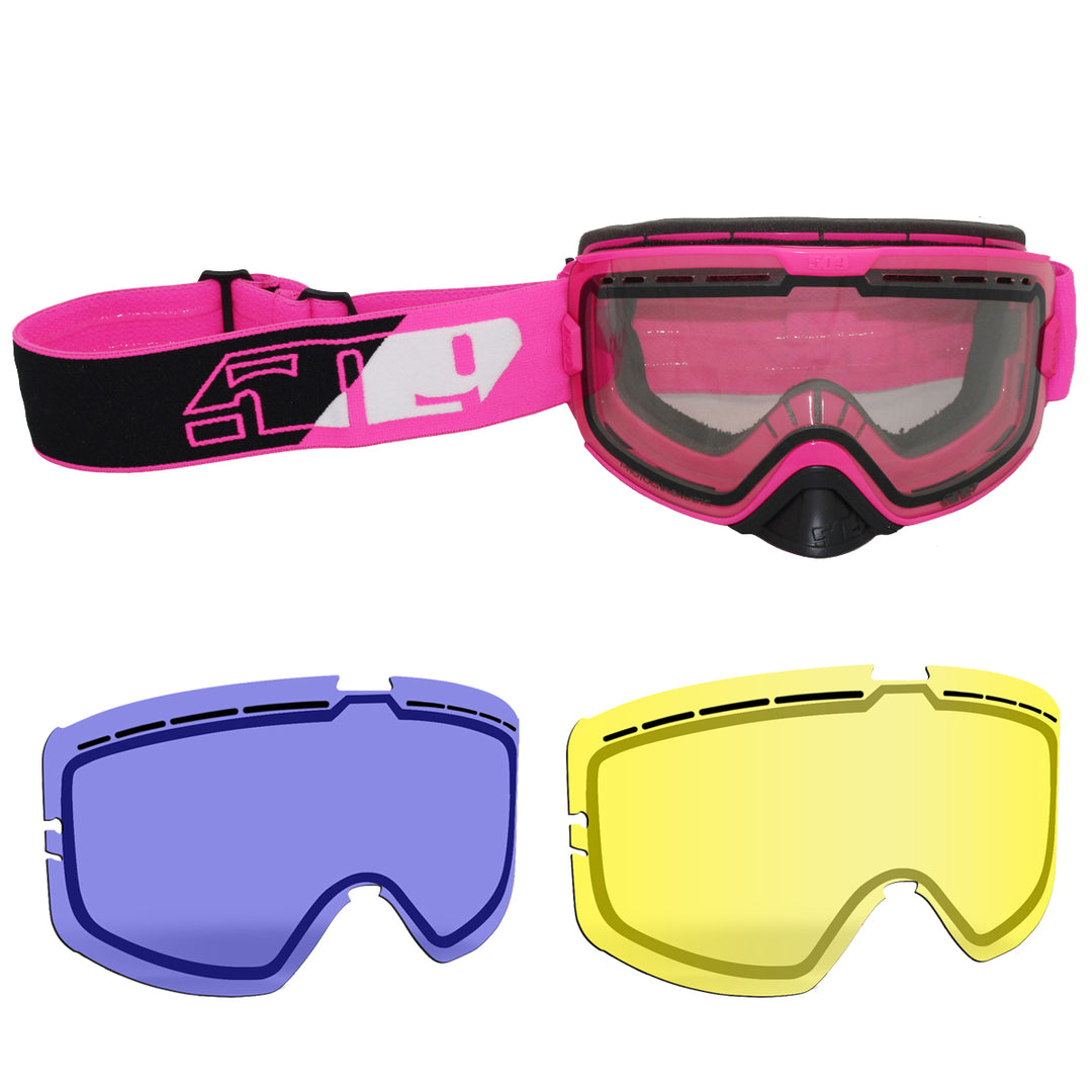 509 Kingpin Goggle Bundle - Pink/Black Strap/Frame - F02001300-000-CLRT-BL-YL