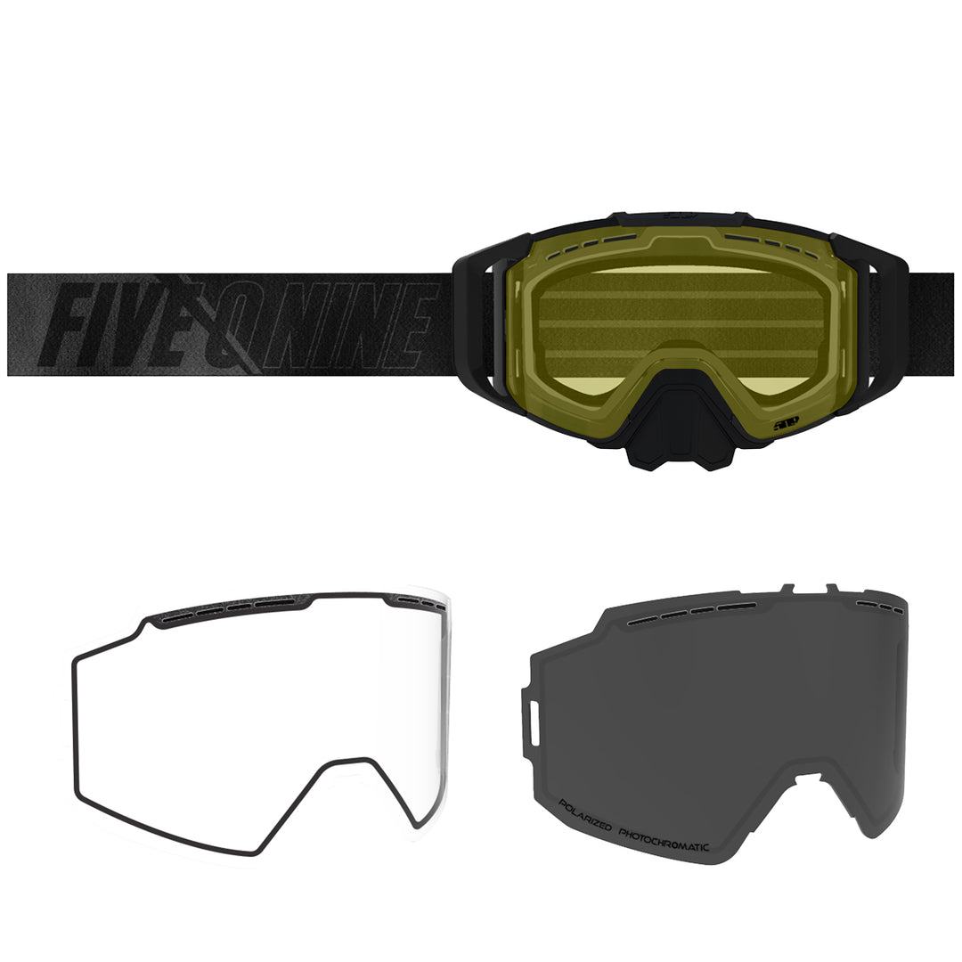 509 Sinister X6 Goggle Bundle - Black Strap/Frame - F02003100-000-YL-CL-PPS