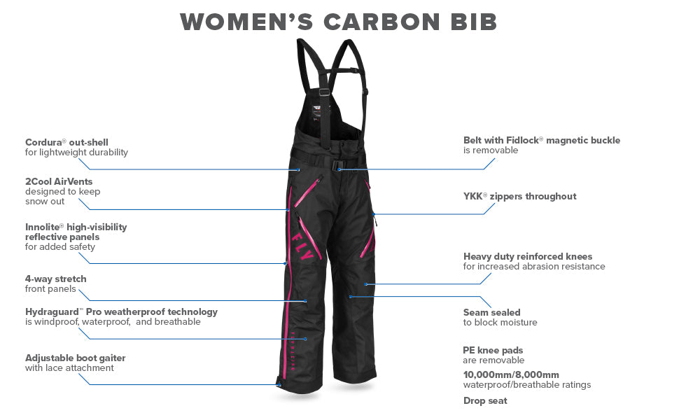 Fly Racing Women's Carbon Bib Shell (2024) - 470-450