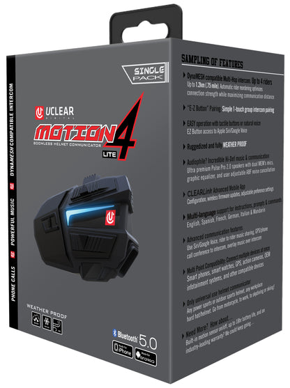 UClear Motion 4 Lite Bluetooth Helmet Audio System - Single Kit