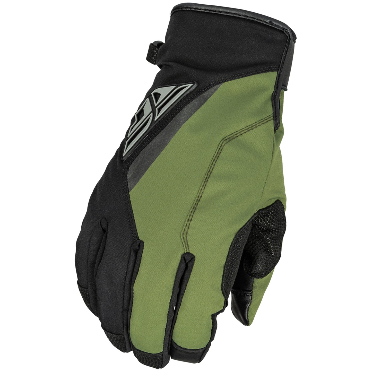 Fly Racing Title Long Cuff Snowmobile Gloves - Black / Olive - 371-0613