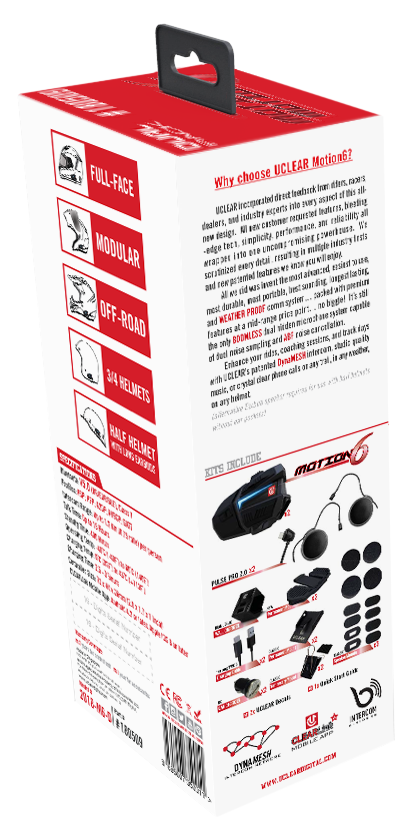 UClear Motion 6 Bluetooth Helmet Audio System - Dual Kit