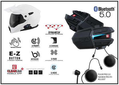UClear Motion 6 Bluetooth Helmet Audio System - Dual Kit