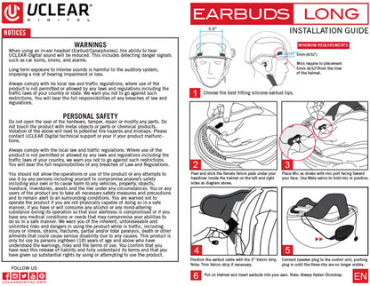 UClear Long Earbuds – For HBC/AMP Bluetooth Systems