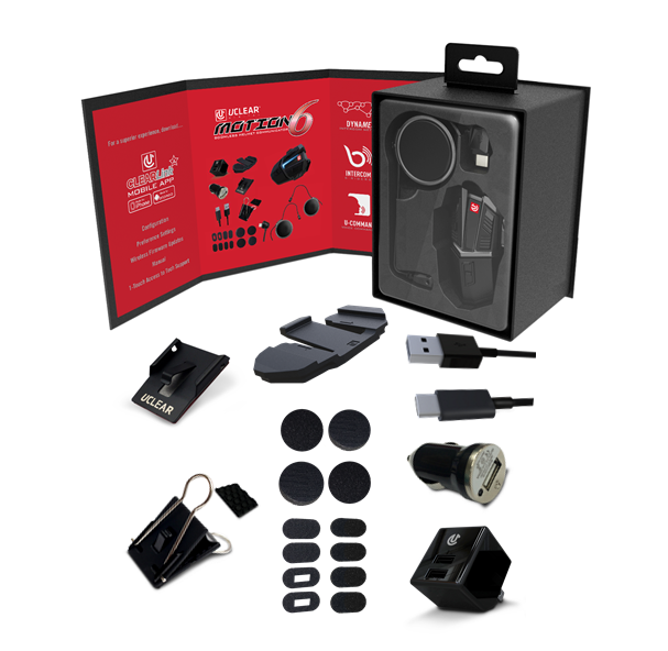 UClear Motion 6 Bluetooth Helmet Audio System - Single Kit