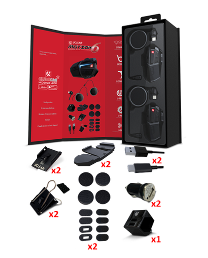 UClear Motion 6 Bluetooth Helmet Audio System - Dual Kit