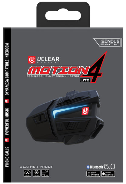 UClear Motion 4 Lite Bluetooth Helmet Audio System - Single Kit