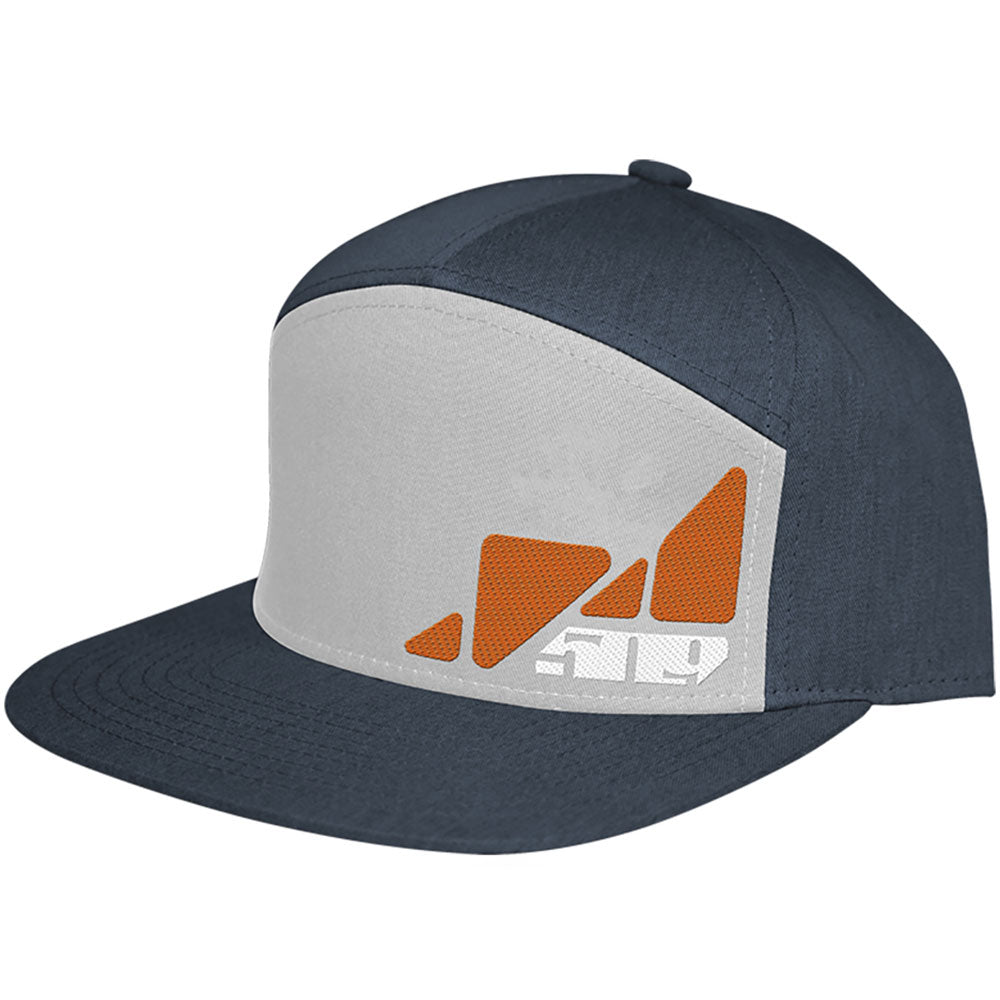 Hextant 7 Panel Snapback Hat - Navy Blue