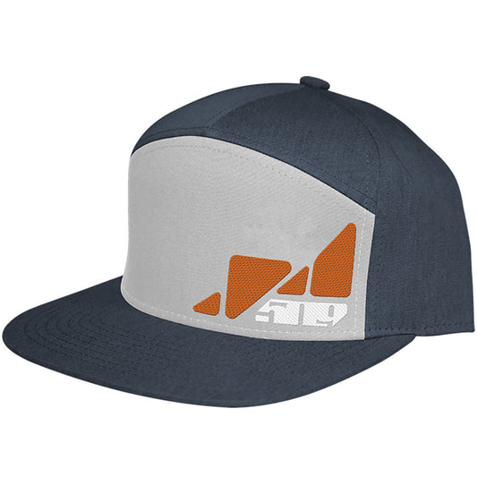 Hextant 7 Panel Snapback Hat - Navy Blue